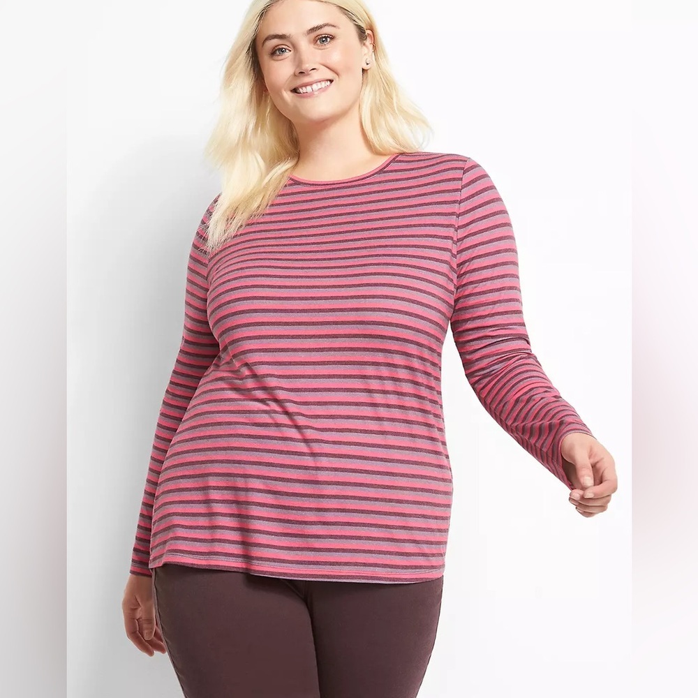 LB Tee Long Sleeve Pink Stripes